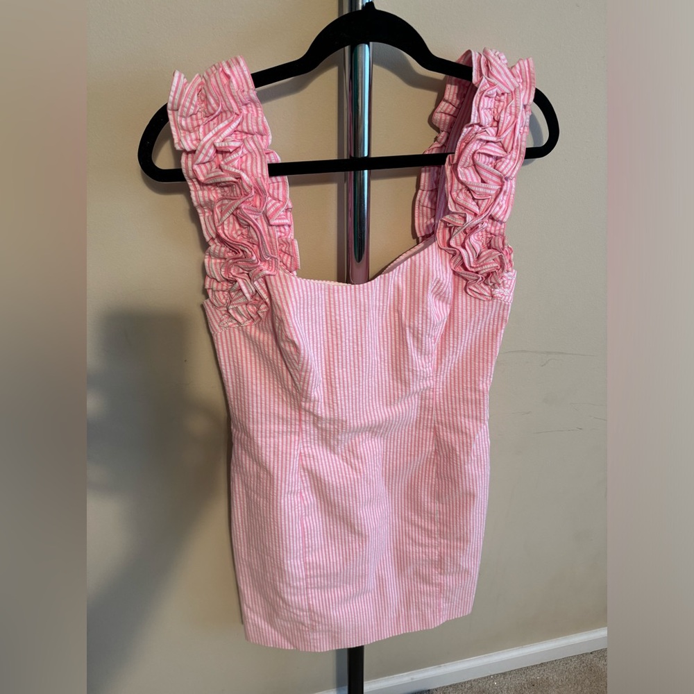 Lilly Pulitzer Devina Pink Seersucker Dress